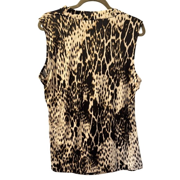 Worthington Womens Sleeveless Cowl Neck Animal Print Top Sz XL blouse - Picture 11 of 12
